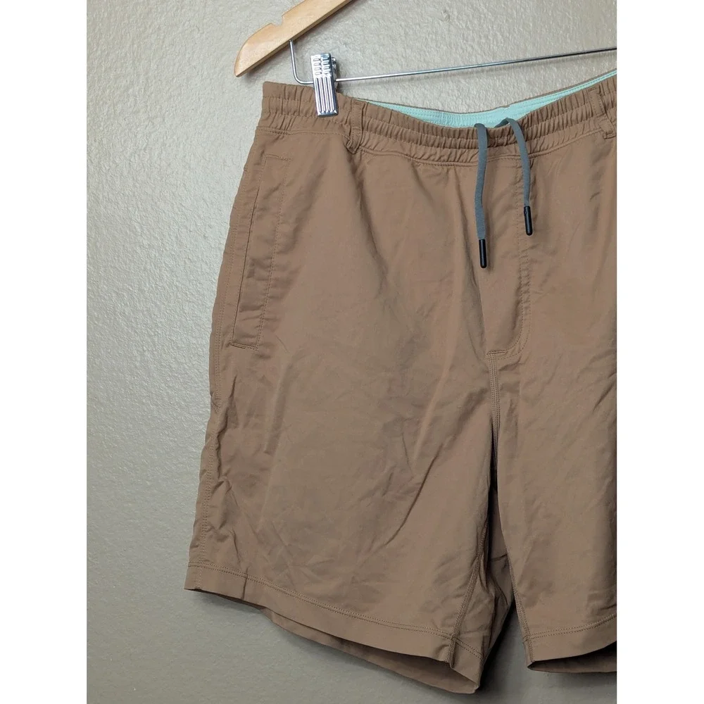 Birddogs Gym Shorts Mens L Khaki Activewear Lined Pocket Stretch 7in Inseam